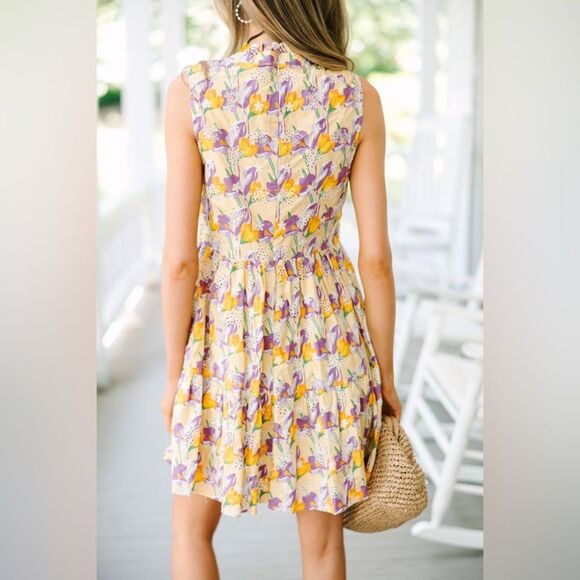 Fate Tea Time Yellow Ditsy Floral Eyelet Dress - Picture 4 of 7